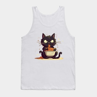 cat eating spaghetti Tank Top